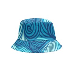 Ocean Waves Sea Abstract Pattern Water Blue Inside Out Bucket Hat (kids) by Ndabl3x