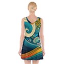 Waves Wave Ocean Sea Abstract Whimsical Abstract Art V-Neck Sleeveless Dress View2