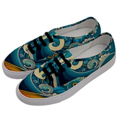 Waves Wave Ocean Sea Abstract Whimsical Abstract Art Men s Classic Low Top Sneakers by Ndabl3x