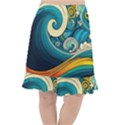 Waves Wave Ocean Sea Abstract Whimsical Abstract Art Fishtail Chiffon Skirt View1