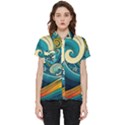 Waves Wave Ocean Sea Abstract Whimsical Abstract Art Short Sleeve Pocket Shirt View1