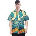 Waves Wave Ocean Sea Abstract Whimsical Abstract Art Men s Hawaii Shirt View1