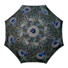 Peacock Feathers Peacock Bird Feathers Golf Umbrellas by Ndabl3x