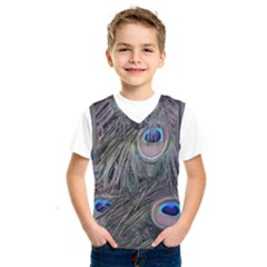 Peacock Feathers Peacock Bird Feathers Kids  Basketball Tank Top by Ndabl3x