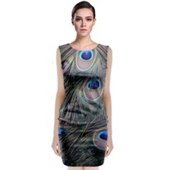 Peacock Feathers Peacock Bird Feathers Classic Sleeveless Midi Dress by Ndabl3x