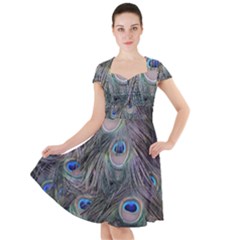 Peacock Feathers Peacock Bird Feathers Cap Sleeve Midi Dress by Ndabl3x