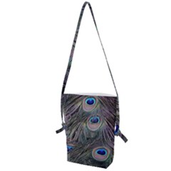 Peacock Feathers Peacock Bird Feathers Folding Shoulder Bag by Ndabl3x