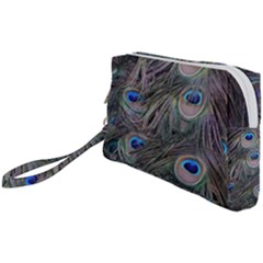 Peacock Feathers Peacock Bird Feathers Wristlet Pouch Bag (small) by Ndabl3x