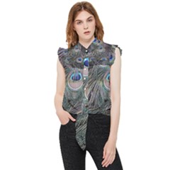 Peacock Feathers Peacock Bird Feathers Frill Detail Shirt by Ndabl3x