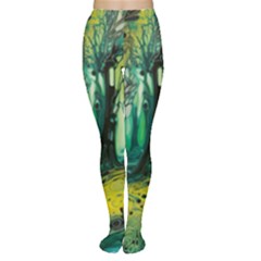 Ai Generated Trees Forest Mystical Forest Nature Art Tights by Ndabl3x