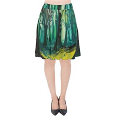 Ai Generated Trees Forest Mystical Forest Nature Art Velvet High Waist Skirt by Ndabl3x