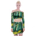 Ai Generated Trees Forest Mystical Forest Nature Art Off Shoulder Top with Mini Skirt Set View1