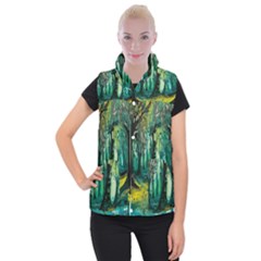 Ai Generated Trees Forest Mystical Forest Nature Art Women s Button Up Vest by Ndabl3x