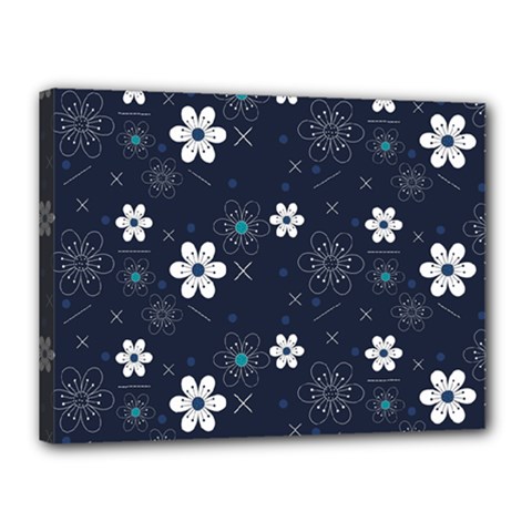 Flowers Pattern Pattern Flower Texture Canvas 16  X 12  (stretched) by Ndabl3x