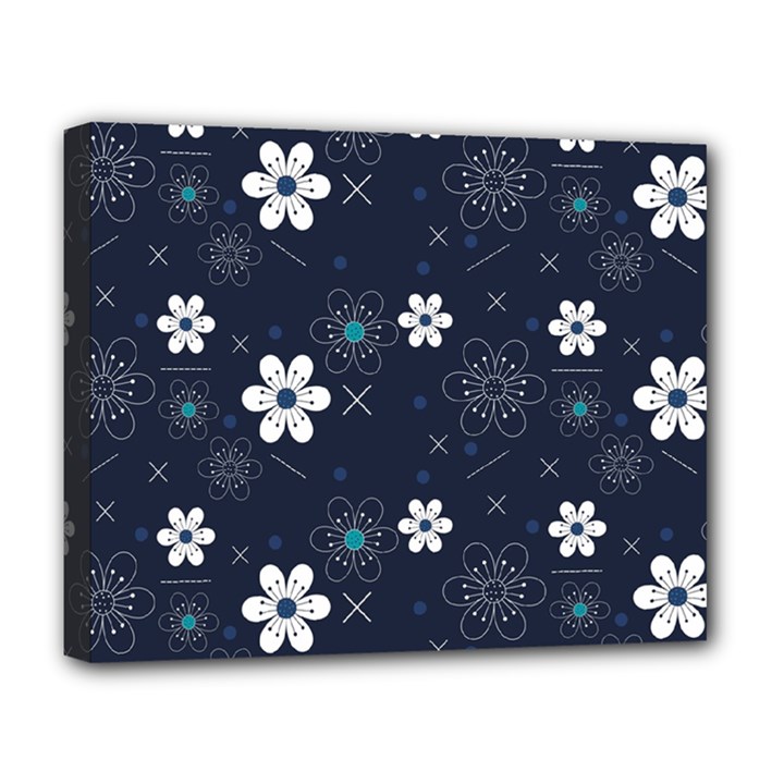 Flowers Pattern Pattern Flower Texture Deluxe Canvas 20  x 16  (Stretched)