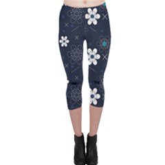 Flowers Pattern Pattern Flower Texture Capri Leggings  by Ndabl3x