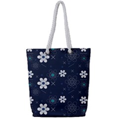 Flowers Pattern Pattern Flower Texture Full Print Rope Handle Tote (small) by Ndabl3x