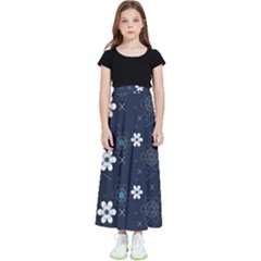 Flowers Pattern Pattern Flower Texture Kids  Flared Maxi Skirt by Ndabl3x