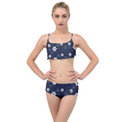 Flowers Pattern Pattern Flower Texture Layered Top Bikini Set