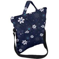 Flowers Pattern Pattern Flower Texture Fold Over Handle Tote Bag by Ndabl3x