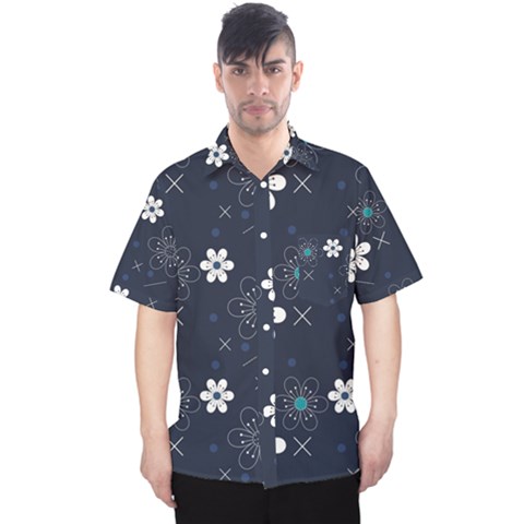 Flowers Pattern Pattern Flower Texture Men s Hawaii Shirt by Ndabl3x