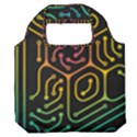 Circuit Hexagonal Geometric Pattern Background Pattern Premium Foldable Grocery Recycle Bag View1