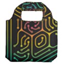 Circuit Hexagonal Geometric Pattern Background Pattern Premium Foldable Grocery Recycle Bag View2