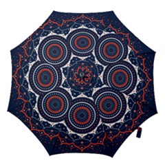 Mandala Orange Navy Hook Handle Umbrellas (medium) by Ndabl3x