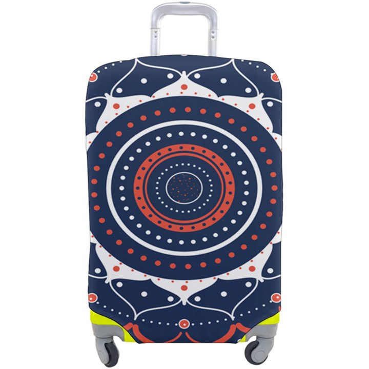 Mandala Orange Navy Luggage Cover (Large)