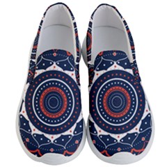 Mandala Orange Navy Men s Lightweight Slip Ons by Ndabl3x