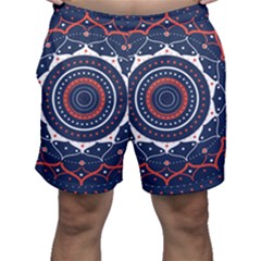 Mandala Orange Navy Men s Shorts by Ndabl3x