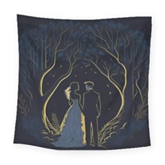 Love Romantic Couple In Love Square Tapestry (large) by Ndabl3x