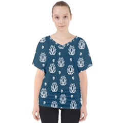 Pattern Baroque Art Drawing V-neck Dolman Drape Top by Ndabl3x