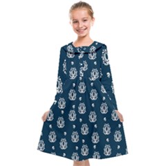 Pattern Baroque Art Drawing Kids  Midi Sailor Dress by Ndabl3x