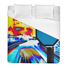 Stop Retro Abstract Stop Sign Blur Duvet Cover (full/ Double Size) by Ndabl3x