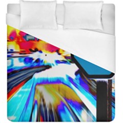 Stop Retro Abstract Stop Sign Blur Duvet Cover (king Size) by Ndabl3x