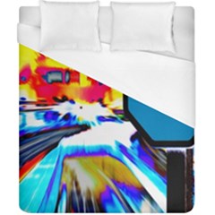 Stop Retro Abstract Stop Sign Blur Duvet Cover (california King Size) by Ndabl3x