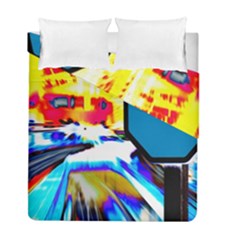 Stop Retro Abstract Stop Sign Blur Duvet Cover Double Side (full/ Double Size) by Ndabl3x