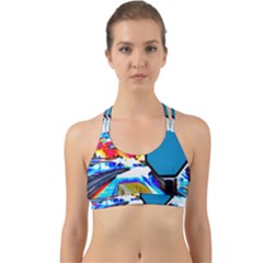 Stop Retro Abstract Stop Sign Blur Back Web Sports Bra by Ndabl3x