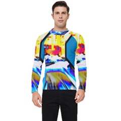 Stop Retro Abstract Stop Sign Blur Men s Long Sleeve Rash Guard by Ndabl3x