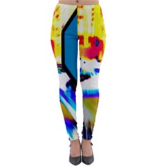 Stop Retro Abstract Stop Sign Blur Lightweight Velour Leggings by Ndabl3x