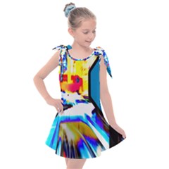 Stop Retro Abstract Stop Sign Blur Kids  Tie Up Tunic Dress by Ndabl3x