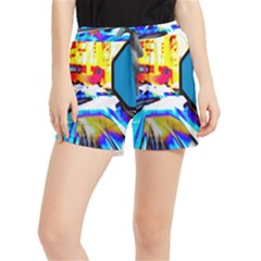 Stop Retro Abstract Stop Sign Blur Women s Runner Shorts by Ndabl3x