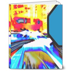 Stop Retro Abstract Stop Sign Blur 8  X 10  Hardcover Notebook by Ndabl3x