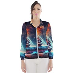 Tree Planet Moon Women s Windbreaker by Ndabl3x