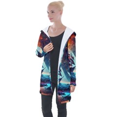 Tree Planet Moon Longline Hooded Cardigan by Ndabl3x