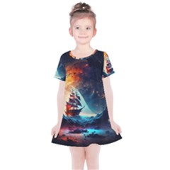 Tree Planet Moon Kids  Simple Cotton Dress by Ndabl3x