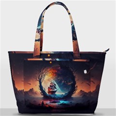 Tree Planet Moon Back Pocket Shoulder Bag  by Ndabl3x