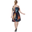 Tree Planet Moon Cut Out Shoulders Chiffon Dress View2