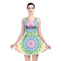 Mandala Pattern Rainbow Pride Reversible Skater Dress by Ndabl3x